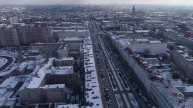 Güzel Panorama Bulvarı Czestochowa Hava Manzarası Polonya. Yüksek kalite 4k görüntü