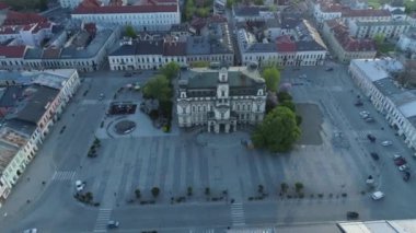 Güzel Eski Kasaba Pazar Meydanı Sacz Hava Manzarası Polonya. Yüksek kalite 4k görüntü