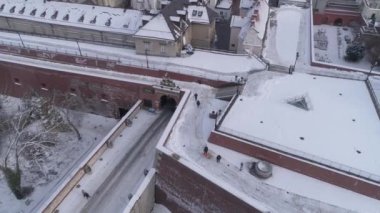 Güzel Sığınak Jasna Gora Czestochowa Hava Manzarası Polonya. Yüksek kalite 4k görüntü