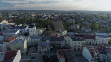 Güzel Panorama Kilisesi Krosno Hava Manzarası Polonya. Yüksek kalite 4k görüntü