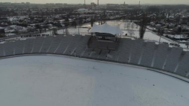 Güzel Czestochowa Stadyumu Hava Manzarası Polonya. Yüksek kalite 4k görüntü