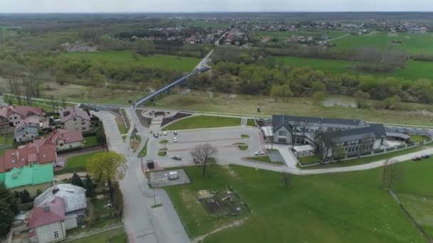 Krásný Panorama Bridge Mielec Aerial View Polsko Vysoce Kvalitní Záběry — Stock video