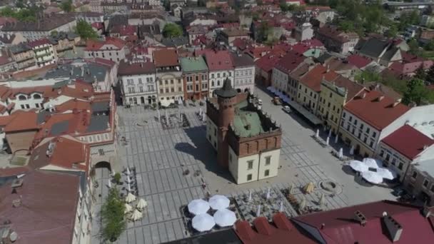 Piękna Bazylika Katedralna Tarnow Aerial View Poland Wysokiej Jakości Materiał — Wideo stockowe