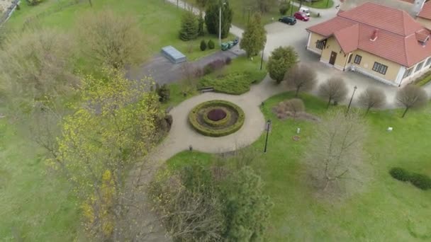 Beautiful Park Museum Dworek Mielec Aerial View Poland High Quality — Stock Video