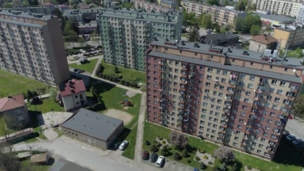 Lindos Arranha Céus Jaslo Aerial View Poland Imagens Alta Qualidade — Vídeo de Stock
