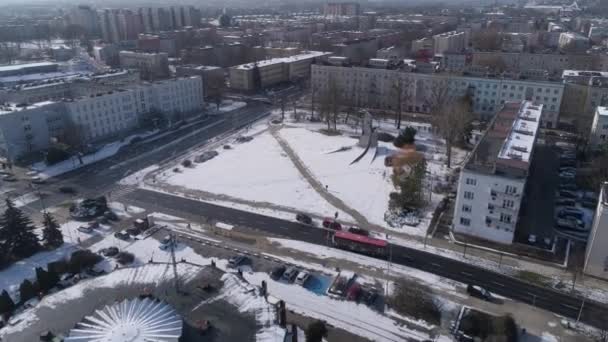 National Memorial Square Czestochowa Aerial View Polsko Vysoce Kvalitní Záběry — Stock video
