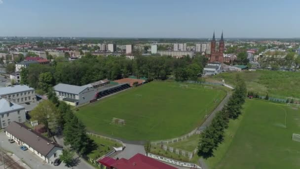 Prachtig Stadion Tarnovia Tarnow Aerial View Polen Hoge Kwaliteit Beeldmateriaal — Stockvideo