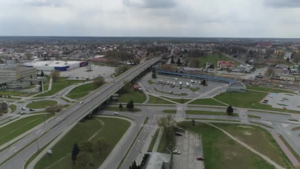 Panorama Estación Autobuses Mielec Vista Aérea Polonia Imágenes Alta Calidad — Vídeos de Stock