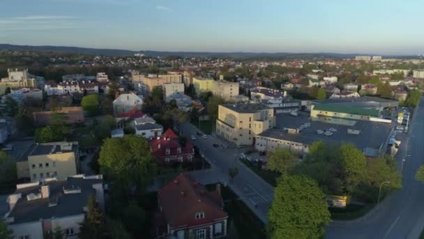 Bela Propriedade Habitação Panorama Krosno Vista Aérea Polónia Imagens Alta — Vídeo de Stock