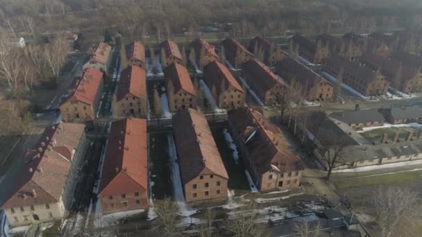 Auschwitz Oświęcim Widok Lotu Ptaka Polska Wysokiej Jakości Materiał — Wideo stockowe