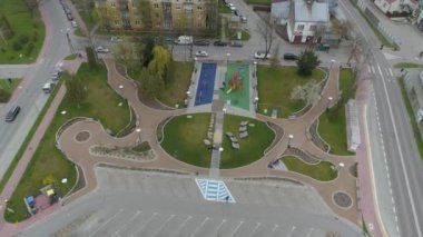 Bölge Ofisi Playfield Mielec Hava Görüntüsü Polonya. Yüksek kalite 4k görüntü