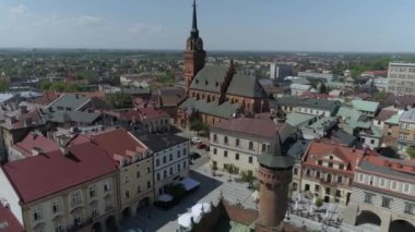 Güzel Katedral Bazilikası Tarnow Hava Manzaralı Polonya. Yüksek kalite 4k görüntü