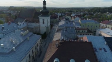 Farna Kulesi El Sanatları Müzesi Krosno Hava Görüntüsü Polonya. Yüksek kalite 4k görüntü