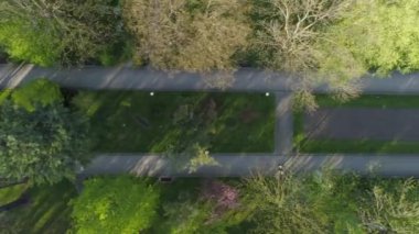 Top Down Park Santrali Sacz Hava Manzarası Polonya. Yüksek kalite 4k görüntü