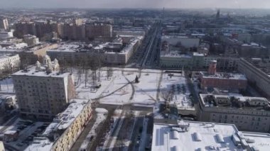 Güzel Czestochowa Meydanı Hava Manzarası Polonya. Yüksek kalite 4k görüntü