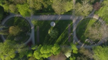 Top Down Park Santrali Sacz Hava Manzarası Polonya. Yüksek kalite 4k görüntü