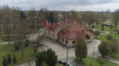 Malikane Müzesi Dworek Park Mielec Havacılık Görünümü Polonya. Yüksek kalite 4k görüntü