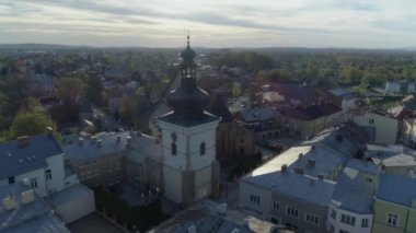 Farna Kulesi El Sanatları Müzesi Krosno Hava Görüntüsü Polonya. Yüksek kalite 4k görüntü