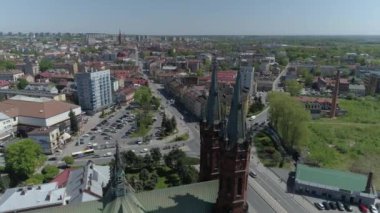 Güzel kilise Tarnow Hava Manzaralı Polonya. Yüksek kalite 4k görüntü