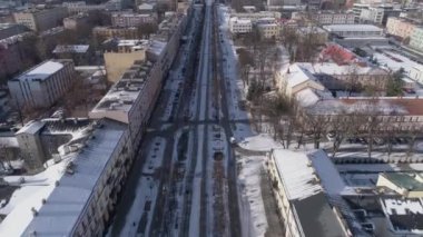 Panorama Bulvarı Jasna Gora Czestochowa Hava Manzarası Polonya. Yüksek kalite 4k görüntü