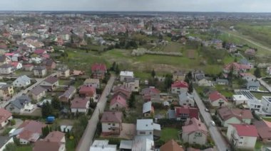 Güzel Panorama Konutları Mielec Havacılık Manzarası Polonya. Yüksek kalite 4k görüntü