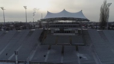 Güzel Czestochowa Stadyumu Hava Manzarası Polonya. Yüksek kalite 4k görüntü