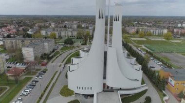 Güzel Mielec Kilisesi Hava Manzarası Polonya. Yüksek kalite 4k görüntü