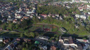 Panorama Sahası Sacz Hava Görüntüsü Polonya. Yüksek kalite 4k görüntü