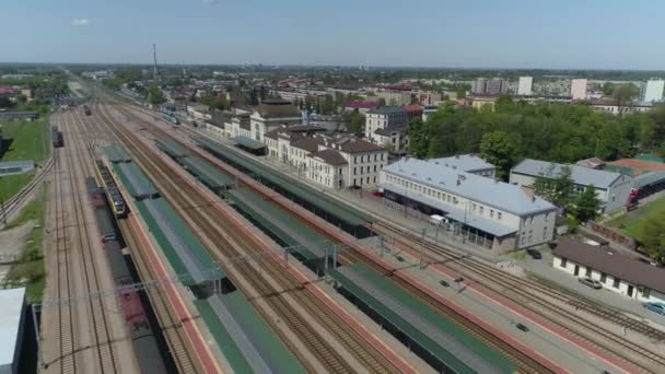Gyönyörű Panoráma Vasútállomás Tarnow Aerial View Lengyelország Kiváló Minőségű Felvételek — Stock videók