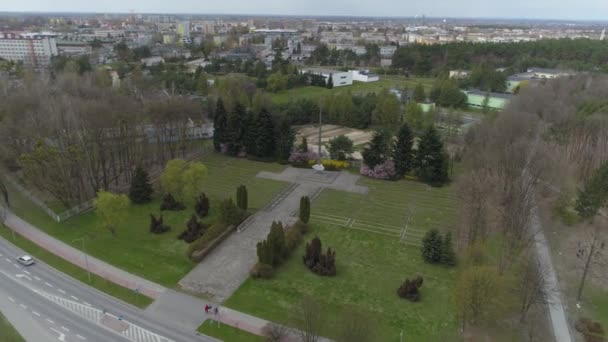 Soldados Cementerio Mielec Vista Aérea Polonia Imágenes Alta Calidad — Vídeos de Stock