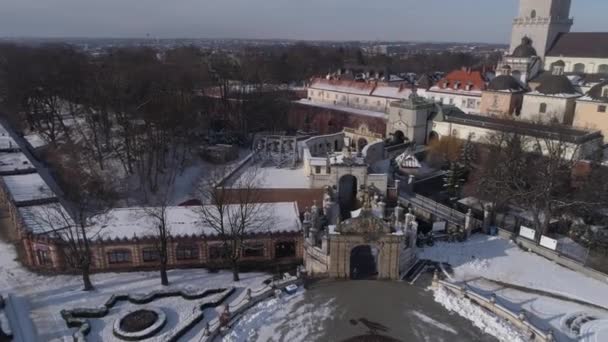 Gyönyörű Menedék Jasna Gora Czestochowa Aerial View Lengyelország Kiváló Minőségű — Stock videók