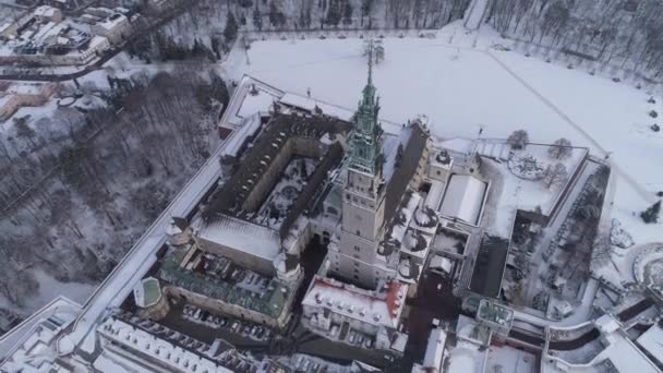 Frumos Sanctuar Jasna Gora Czestochowa Vedere Aeriană Polonia Înregistrare Înaltă — Videoclip de stoc