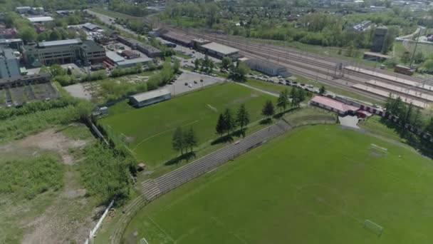 Beautiful Stadium Tarnovia Tarnow Aerial View Poland High Quality Footage — Stock Video