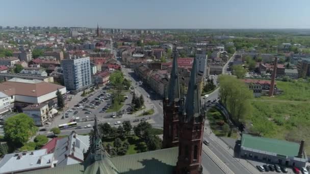 Bella Chiesa Tarnow Vista Aerea Polonia Filmati Alta Qualità — Video Stock