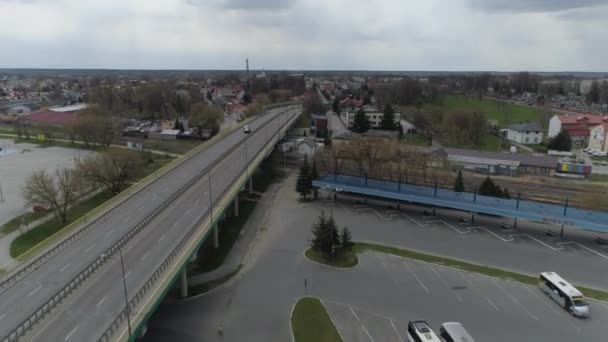 美丽的高架桥Mielec Aerial View波兰 高质量的4K镜头 — 图库视频影像