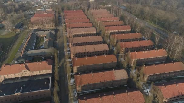 Campo Concentración Auschwitz Vista Aérea Oswiecim Polonia Imágenes Alta Calidad — Vídeos de Stock