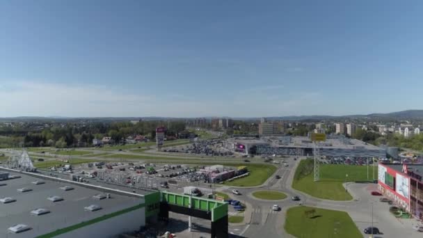 Piękna Galeria Panoramy Centrum Handlowe Krosno Widok Lotu Ptaka Polska — Wideo stockowe