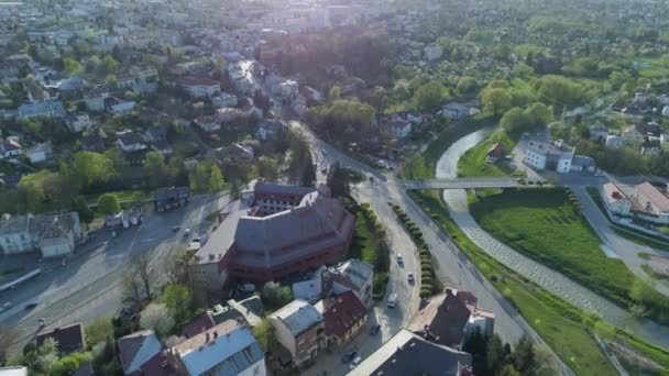 Ponte Rio Bonito Krosno Vista Aérea Polônia Imagens Alta Qualidade — Vídeo de Stock