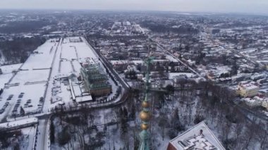 Güzel Sığınak Jasna Gora Czestochowa Hava Manzarası Polonya. Yüksek kalite 4k görüntü