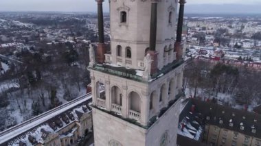 Güzel Sığınak Jasna Gora Czestochowa Hava Manzarası Polonya. Yüksek kalite 4k görüntü