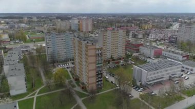 Güzel gökdelenler Mielec Hava Manzaralı Polonya. Yüksek kalite 4k görüntü