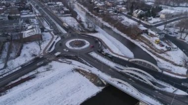 Güzel Panorama Köprüsü Czestochowa Hava Manzarası Polonya. Yüksek kalite 4k görüntü
