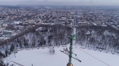 Güzel Sığınak Jasna Gora Czestochowa Hava Manzarası Polonya. Yüksek kalite 4k görüntü