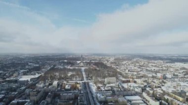 Panorama Bulvarı Jasna Gora Czestochowa Hava Manzarası Polonya. Yüksek kalite 4k görüntü
