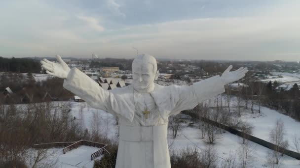 Monument Pape Jean Paul Czestochowa Vue Aérienne Pologne Images Haute — Video