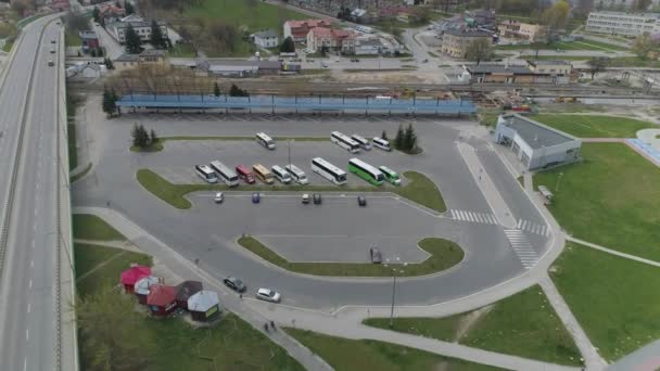 バスステーションMielecエアリアルビューポーランド 高品質の4K映像 — ストック動画