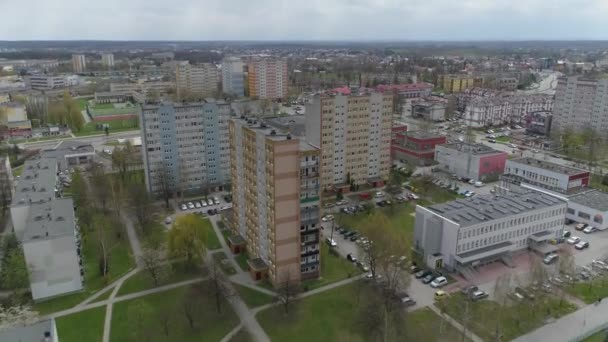 Bellissimi Grattacieli Mielec Vista Aerea Polonia Filmati Alta Qualità — Video Stock