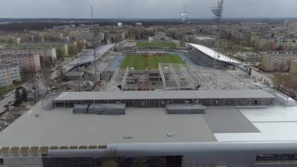 Prachtig Stadion Mielec Luchtfoto View Polen Hoge Kwaliteit Beeldmateriaal — Stockvideo