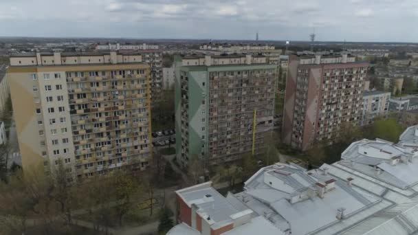 Красиві Хмарочоси Mielec Air View Poland Високоякісні Кадри — стокове відео