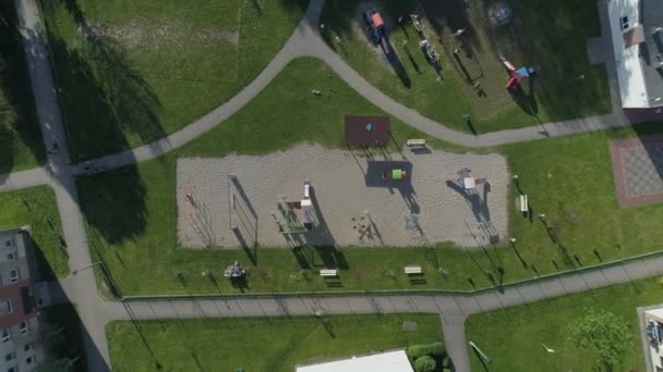 Top Playground Habitação Estate Nowy Sacz Vista Aérea Polônia Imagens — Vídeo de Stock